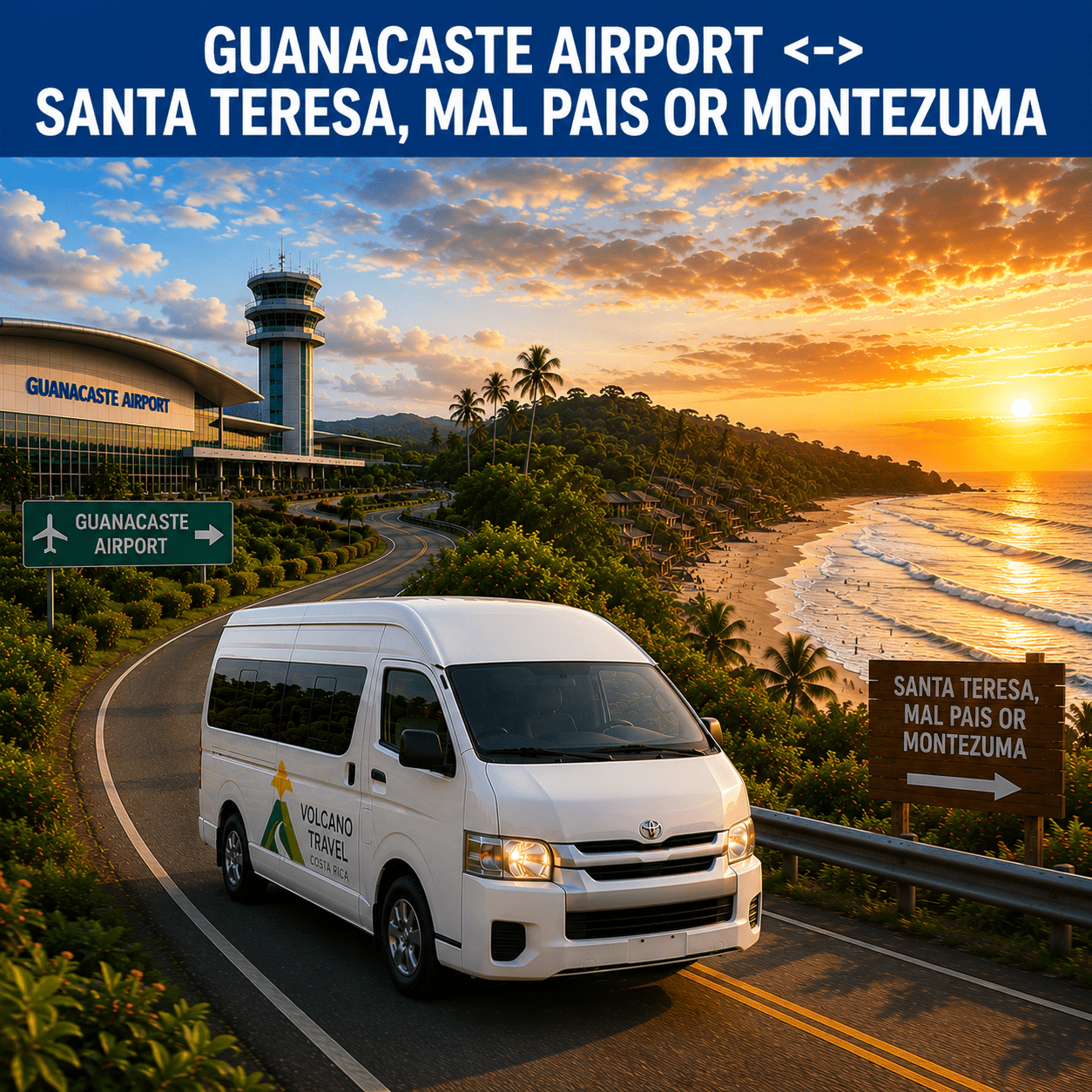shuttle from guanacaste airport to santa teresa mal pais or montezuma